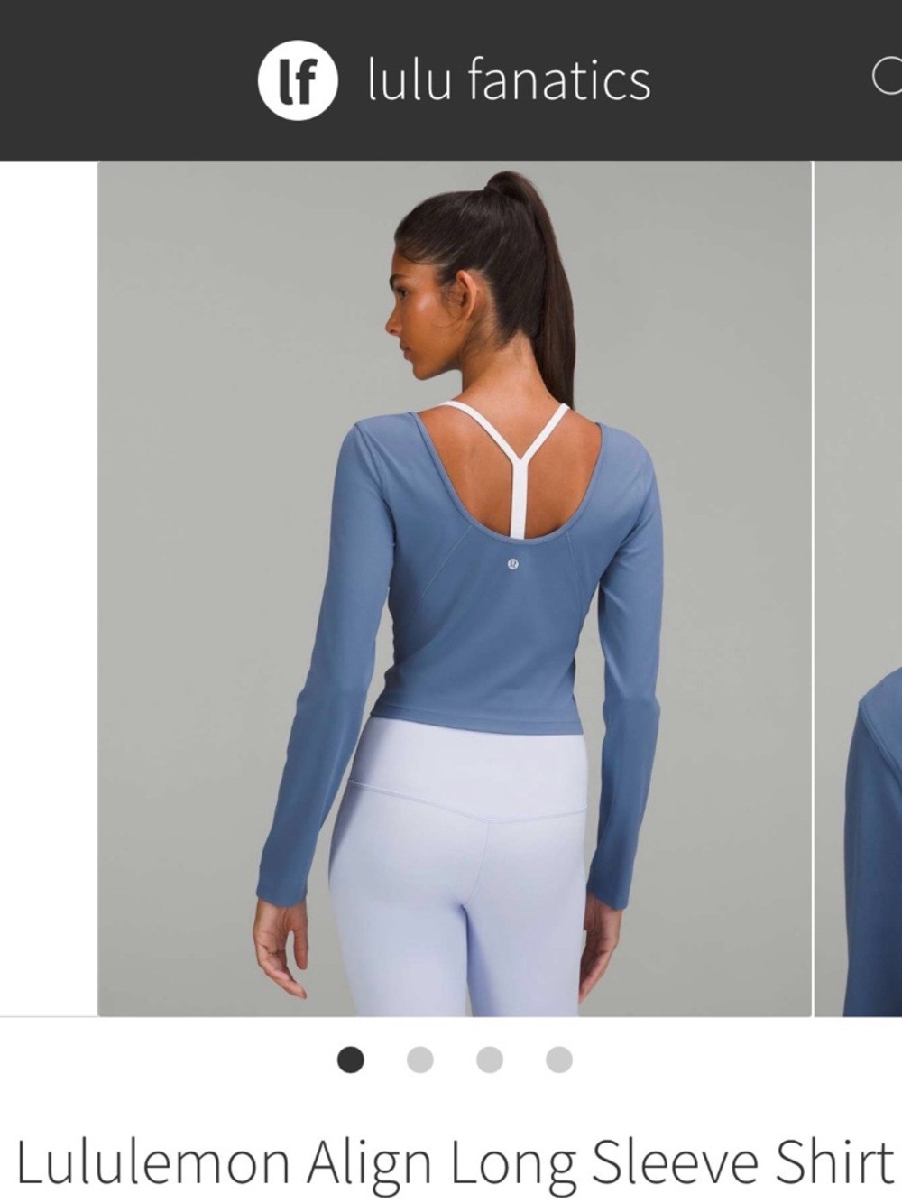 lululemon athletica Long Sleeve Scoop-Back Top - Dusty Blue